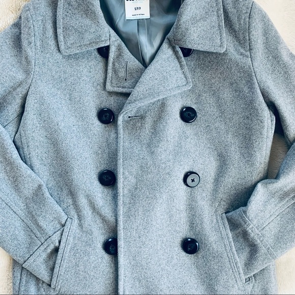 Old Navy Women’s Size S Classic Wool Peacoat Grey - Picture 2 of 7